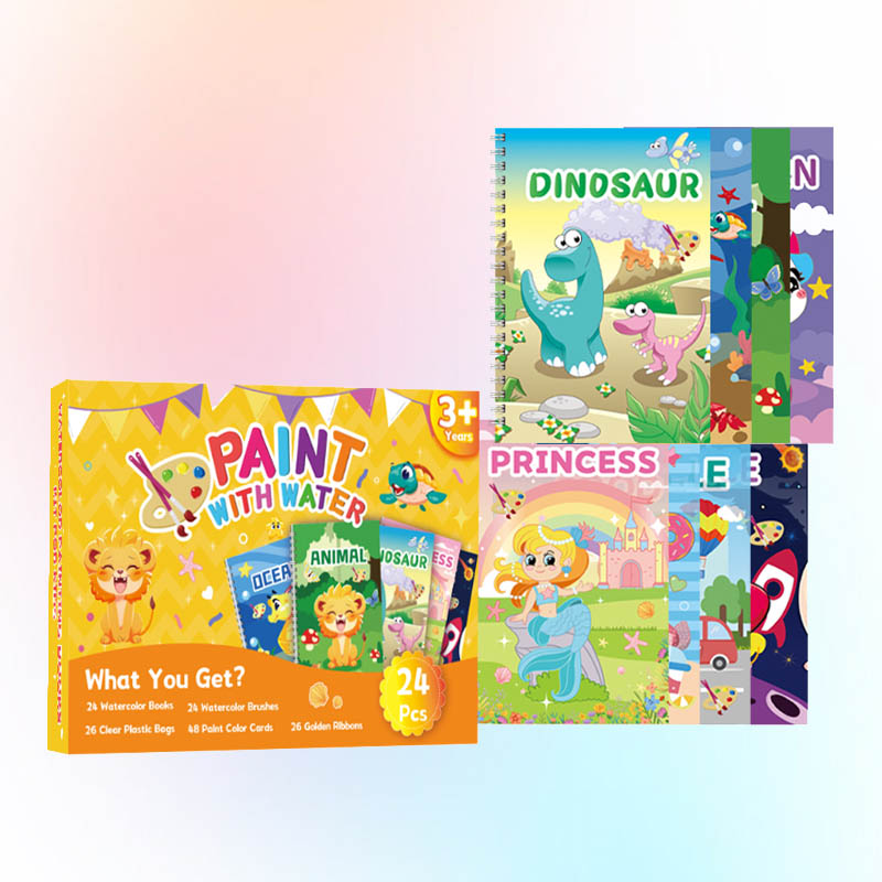 Set 24 žepnih akvarelnih pobarvank